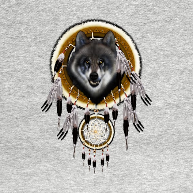 indian antive gray wolf dreamcatchers by Dezigner007